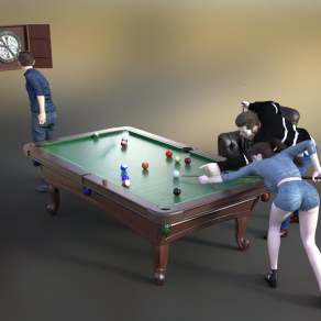 现代打桌球人物3D模型下载